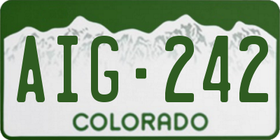 CO license plate AIG242