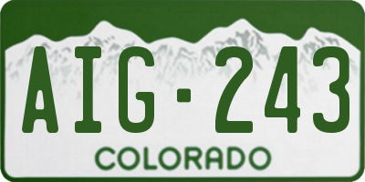CO license plate AIG243