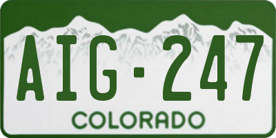 CO license plate AIG247