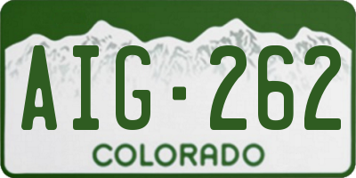 CO license plate AIG262