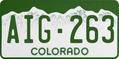 CO license plate AIG263