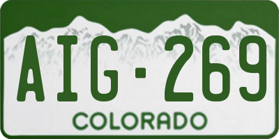 CO license plate AIG269