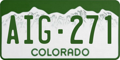 CO license plate AIG271