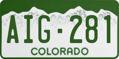 CO license plate AIG281