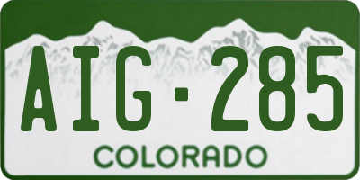 CO license plate AIG285