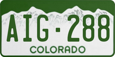 CO license plate AIG288