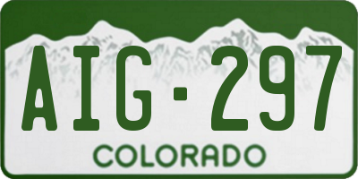 CO license plate AIG297