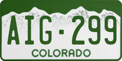 CO license plate AIG299