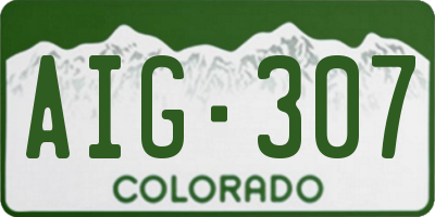 CO license plate AIG307