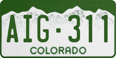 CO license plate AIG311