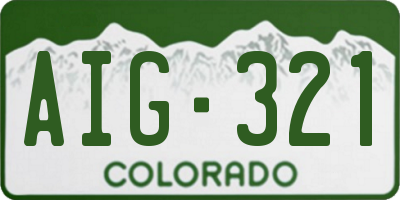 CO license plate AIG321