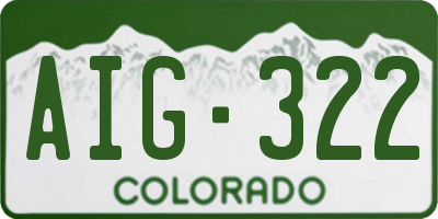 CO license plate AIG322