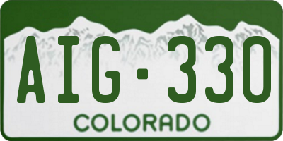 CO license plate AIG330