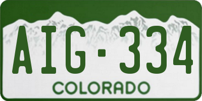 CO license plate AIG334