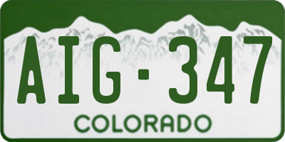 CO license plate AIG347