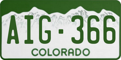CO license plate AIG366