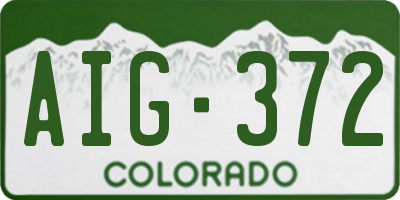CO license plate AIG372