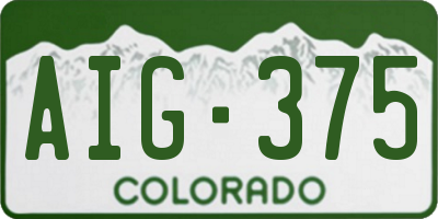CO license plate AIG375