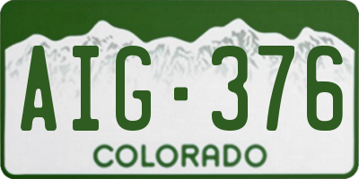 CO license plate AIG376