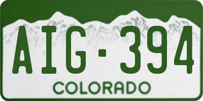 CO license plate AIG394