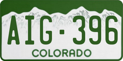 CO license plate AIG396