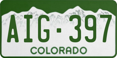 CO license plate AIG397