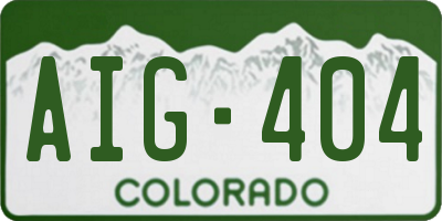 CO license plate AIG404