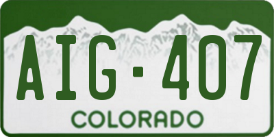 CO license plate AIG407