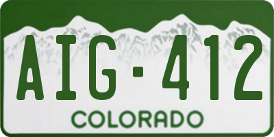 CO license plate AIG412