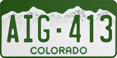 CO license plate AIG413