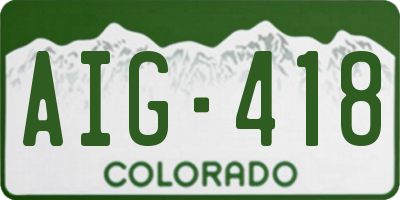 CO license plate AIG418