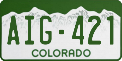 CO license plate AIG421