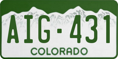 CO license plate AIG431