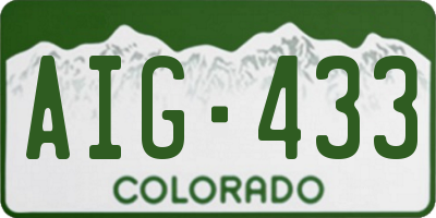 CO license plate AIG433