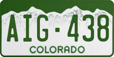 CO license plate AIG438