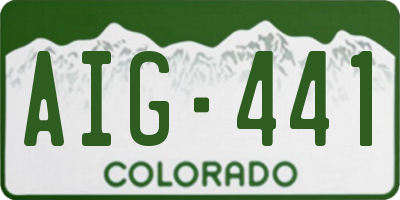 CO license plate AIG441