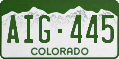 CO license plate AIG445