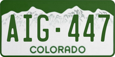 CO license plate AIG447