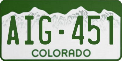 CO license plate AIG451