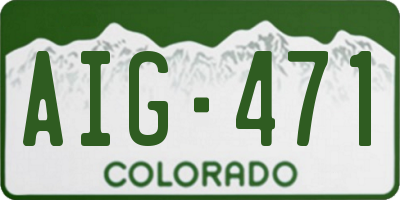 CO license plate AIG471