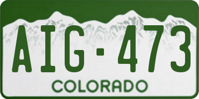 CO license plate AIG473