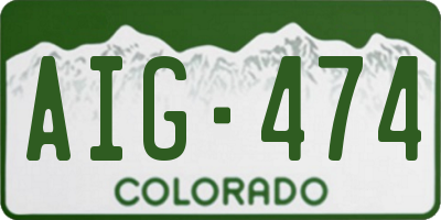 CO license plate AIG474