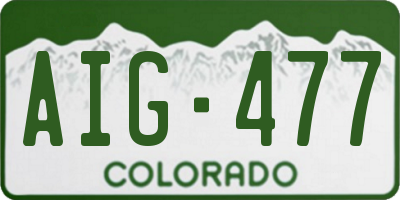 CO license plate AIG477