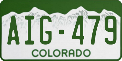 CO license plate AIG479
