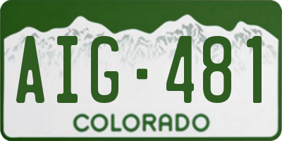 CO license plate AIG481