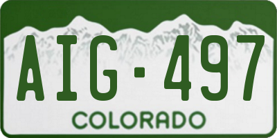 CO license plate AIG497