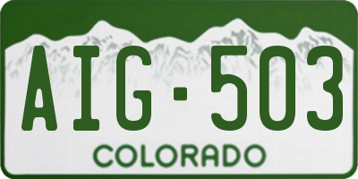 CO license plate AIG503