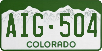 CO license plate AIG504