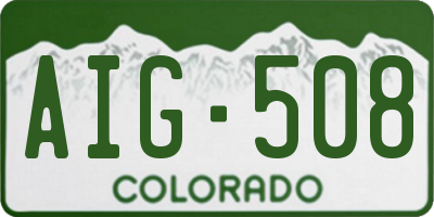CO license plate AIG508