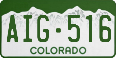 CO license plate AIG516